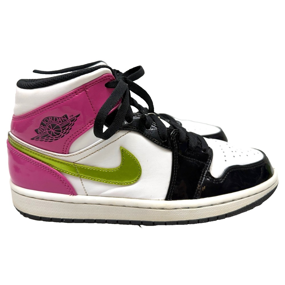 Air Jordan 1 SE Mid Cyber Active Fuchsia Shoes Size: 8 M / 9.5 W [CZ9834-100] - Picture 6 of 12